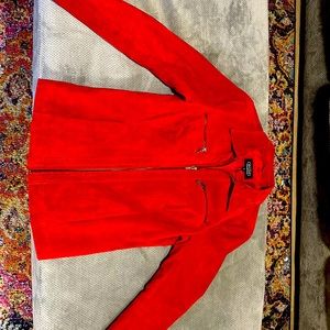 Red suede zipper jacket beautifully made worn once
